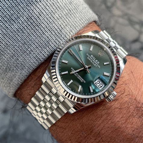 men's rolex green dial watch|rolex datejust 41mm green dial.